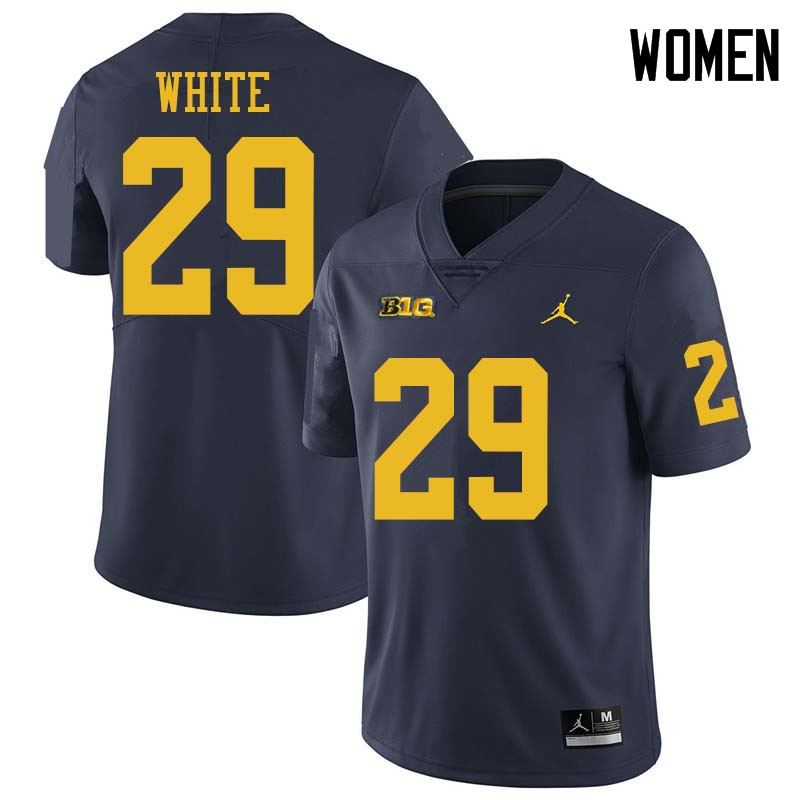 Jordan Brand Women #29 Brendan White Michigan Wolverines College Football Jerseys Sale-Navy